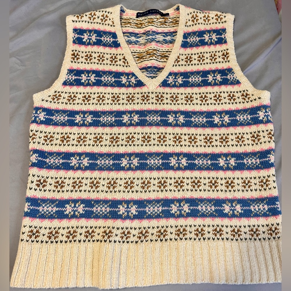 Ralph Lauren fair isle vest size excellent condition size M/L